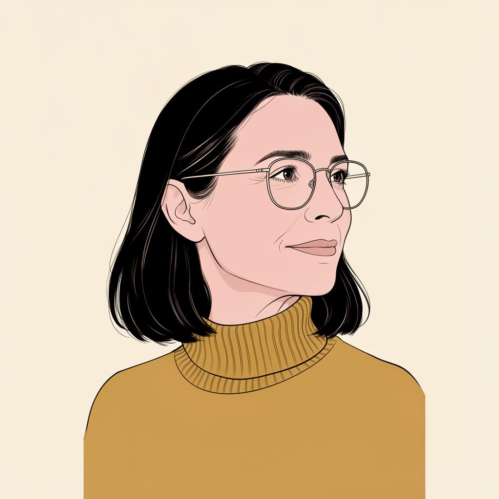 Illustriertes Selbstporträt von Lotte Knall
